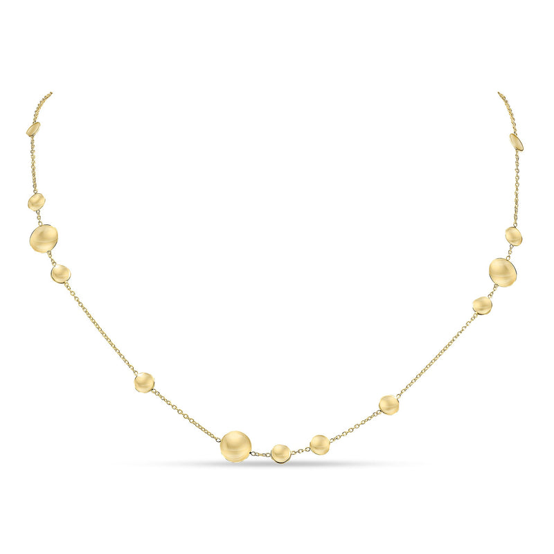 9ct Yellow Gold Polished Flat Disc Necklace — 18"/45cm