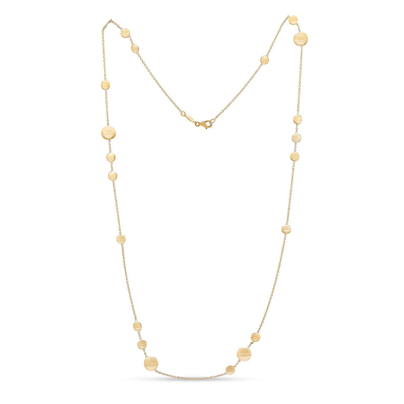9ct Yellow Gold Polished Flat Disc Necklace — 24"/61cm