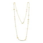 9ct Yellow Gold Polished Flat Disc Necklace — 32"/81cm