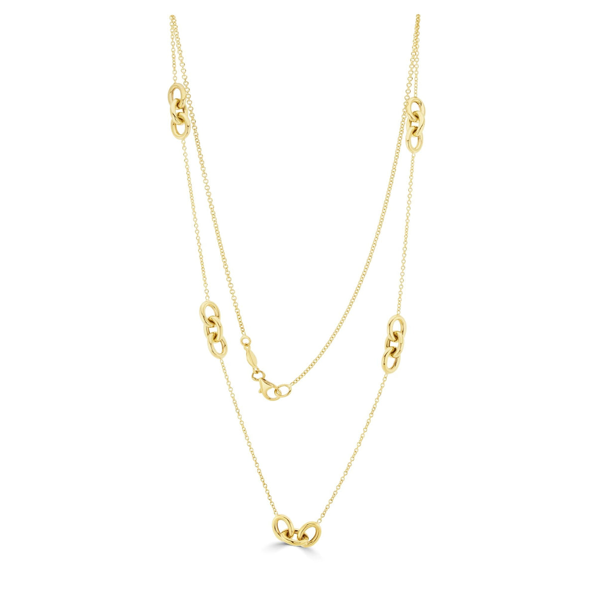 9ct Yellow Gold Polished Oval Link Necklace — 18"/45cm
