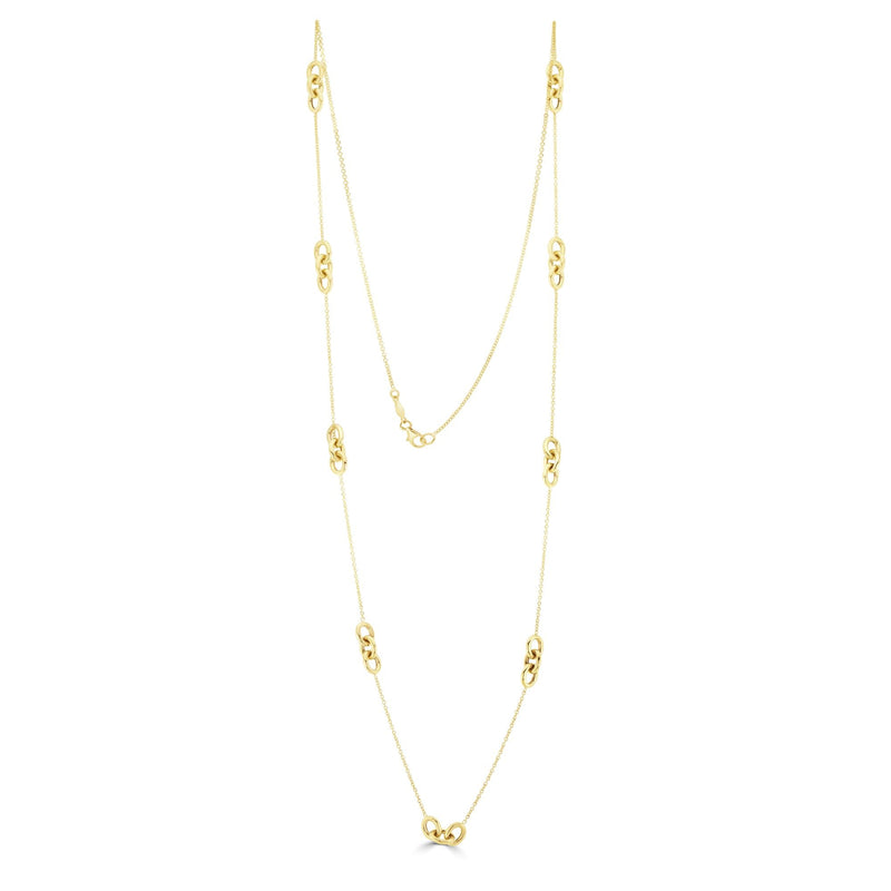 9ct Yellow Gold Polished Oval Link Necklace — 32"/81cm