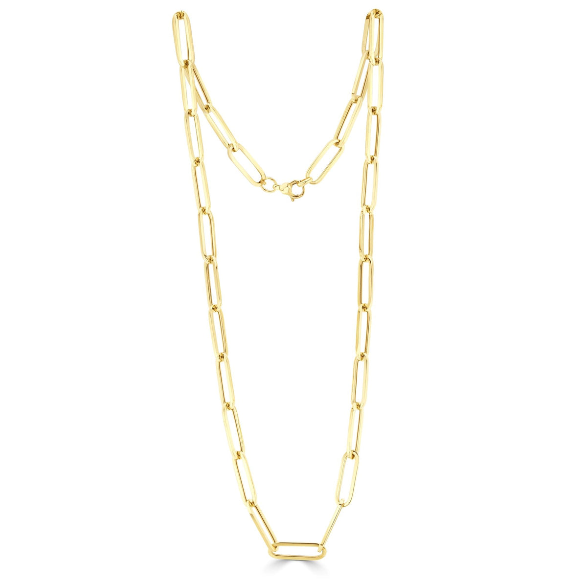 9ct Yellow Gold Paperchain Necklace — 24"/61cm