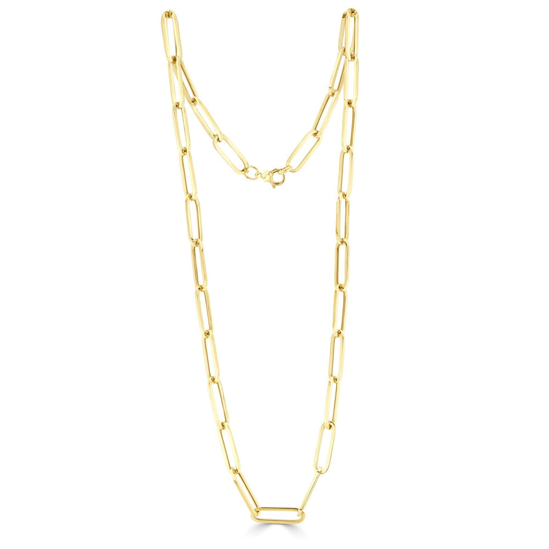9ct Yellow Gold Paperchain Necklace — 24"/61cm