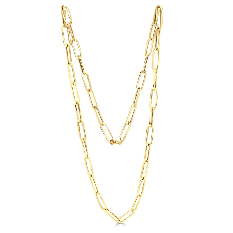 9ct Yellow Gold Paperchain Necklace — 32"/81cm