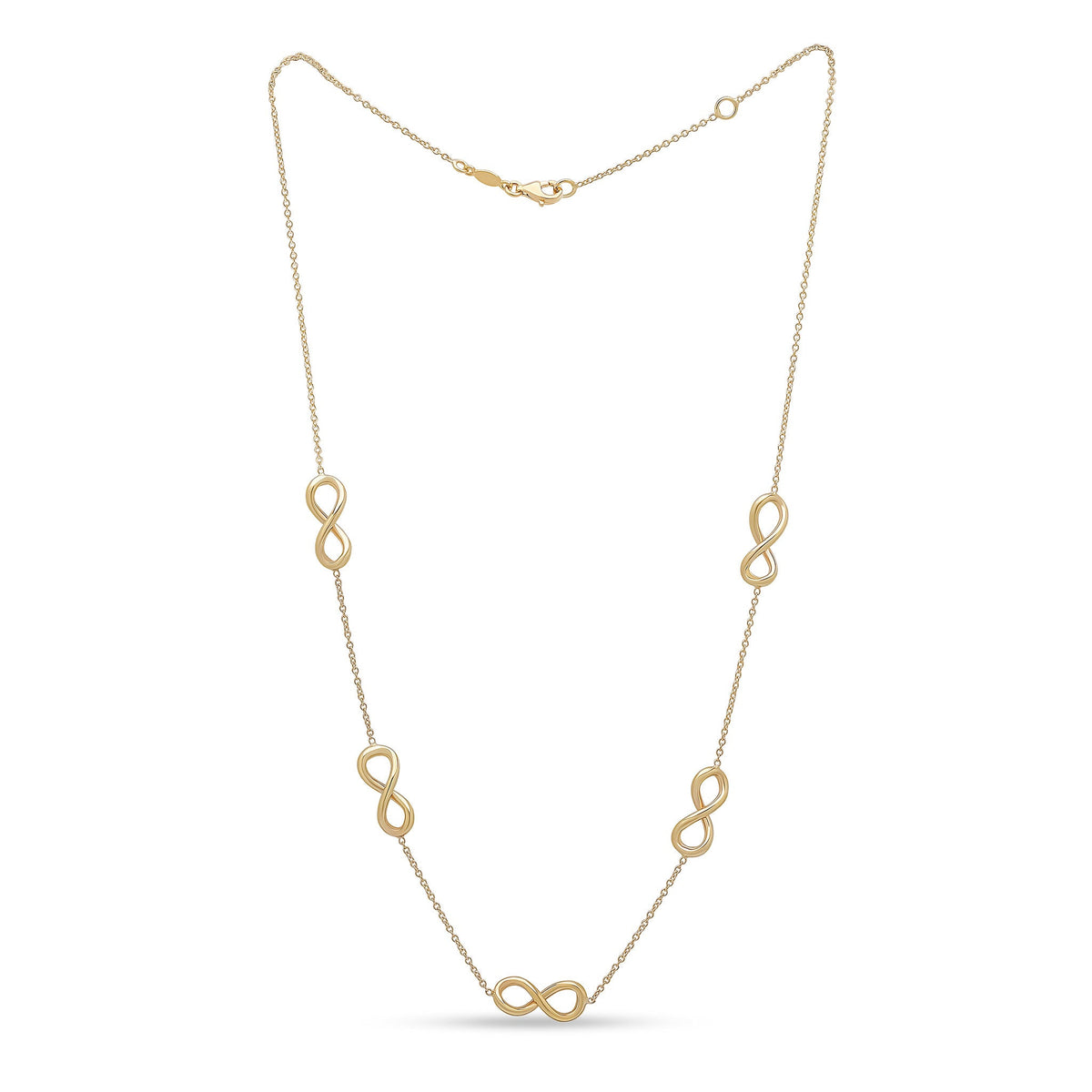 9ct Yellow Gold Polished Infinity Necklace — 18"/45cm