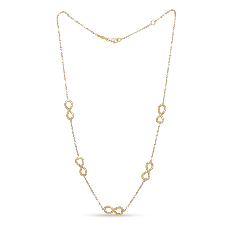9ct Yellow Gold Polished Infinity Necklace — 18"/45cm