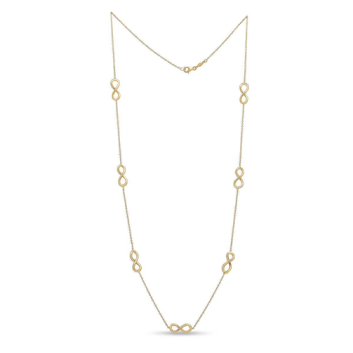 9ct Yellow Gold Polished Infinity Necklace — 24"/61cm