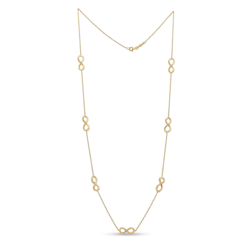 9ct Yellow Gold Polished Infinity Necklace — 24"/61cm