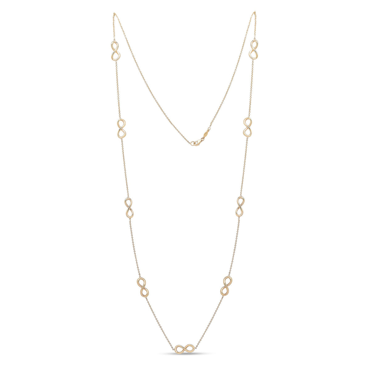 9ct Yellow Gold Polished Infinity Necklace — 32"/81cm