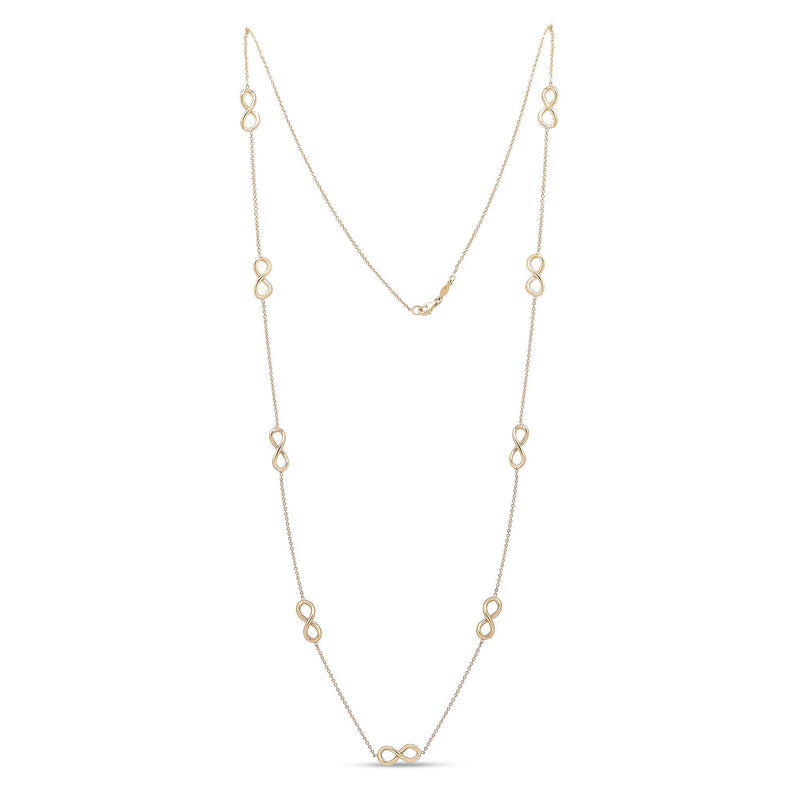 9ct Yellow Gold Polished Infinity Necklace — 32"/81cm