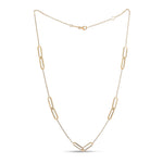 9ct Yellow Gold Polished Double Oval Link Necklace — 18"/45cm