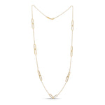 9ct Yellow Gold Polished Double Oval Link Necklace — 24"/61cm