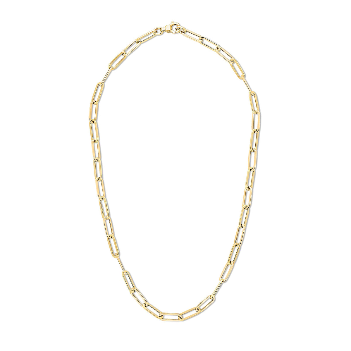 9ct Yellow Gold Oval Paperchain Necklace — 18"/45cm