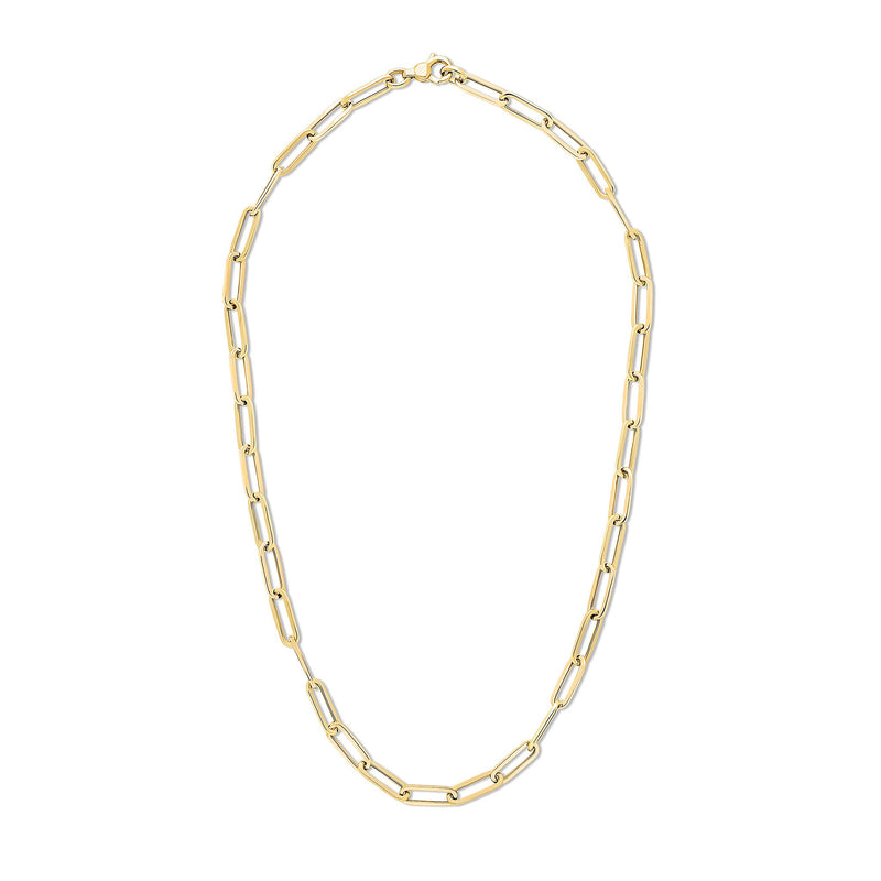 9ct Yellow Gold Oval Paperchain Necklace — 18"/45cm