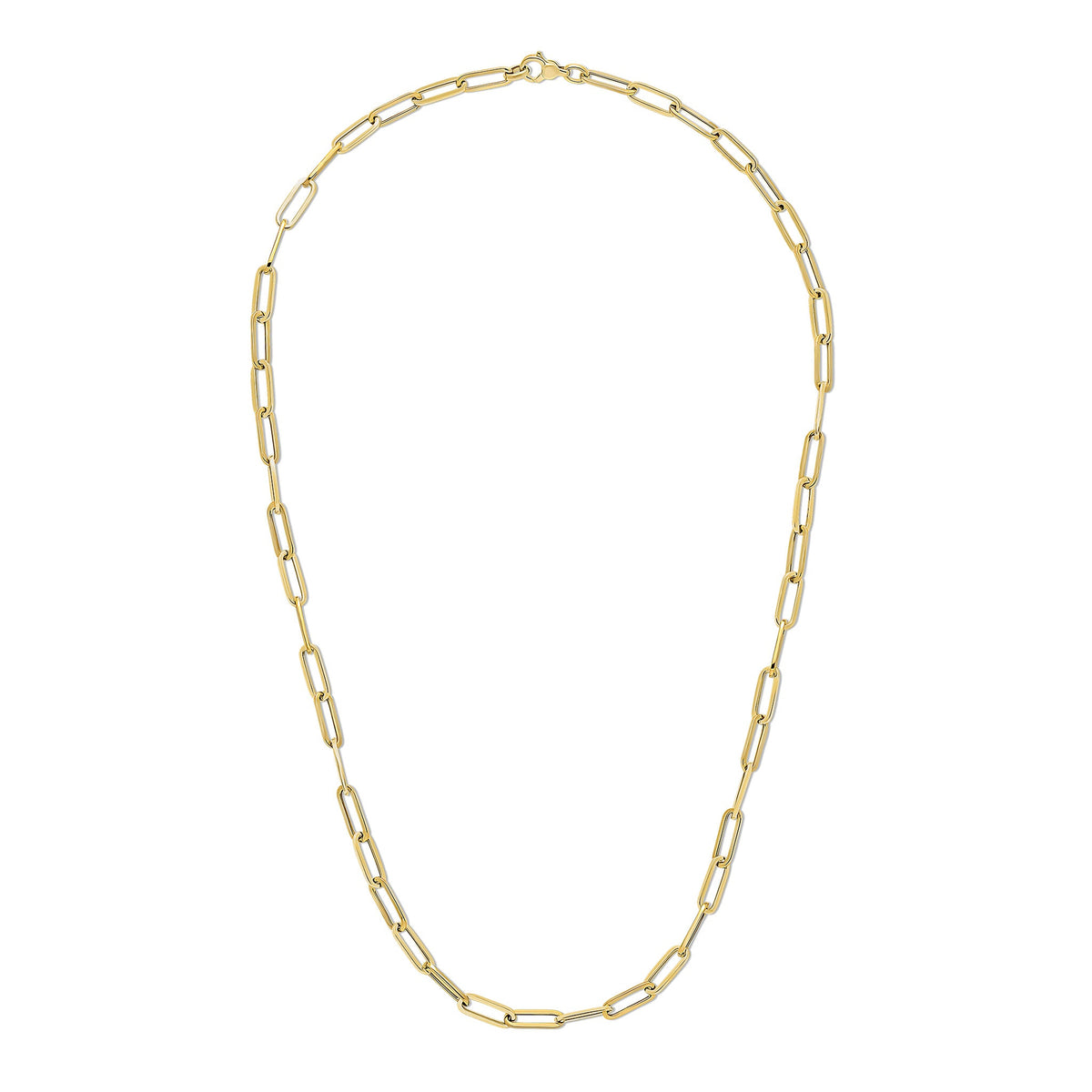 9ct Yellow Gold Oval Paperchain Necklace — 24"/61cm