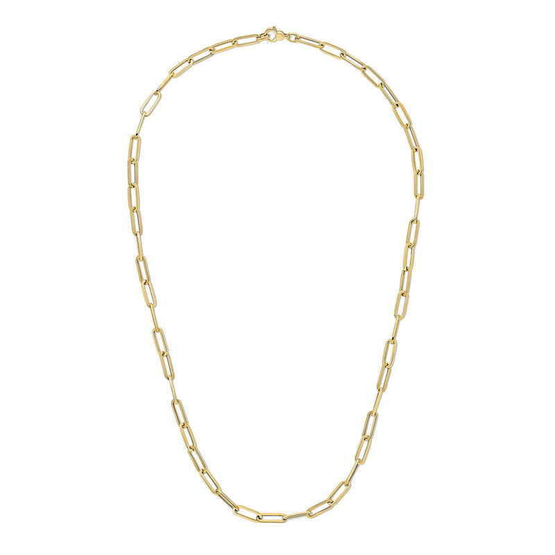 9ct Yellow Gold Oval Paperchain Necklace — 24"/61cm