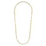 9ct Yellow Gold Oval Paperchain Necklace — 32"/81cm