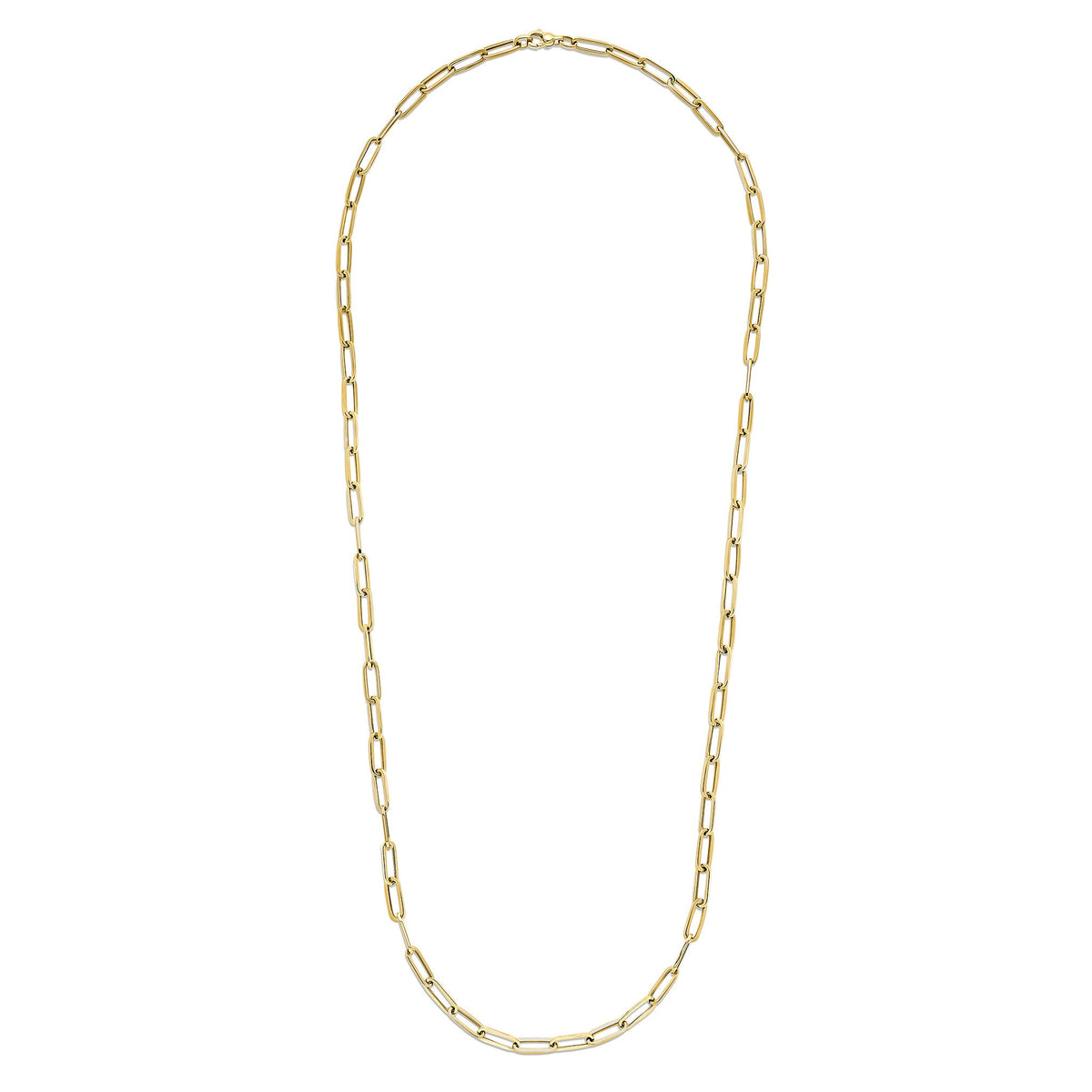 9ct Yellow Gold Oval Paperchain Necklace — 32"/81cm