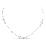 9ct Yellow Gold Necklace with White Gold Polished Flat Discs — 18"/45cm