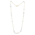 9ct Yellow Gold Necklace with White Gold Polished Flat Discs — 24"/61cm