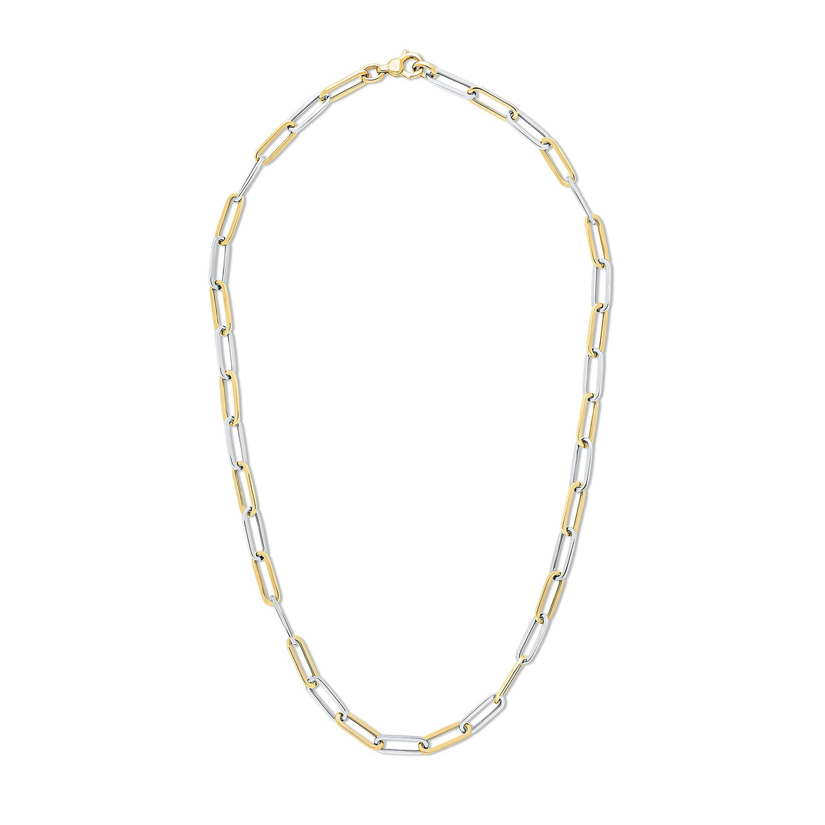 9ct Yellow and White Gold Paperchain Necklace — 18"/45cm
