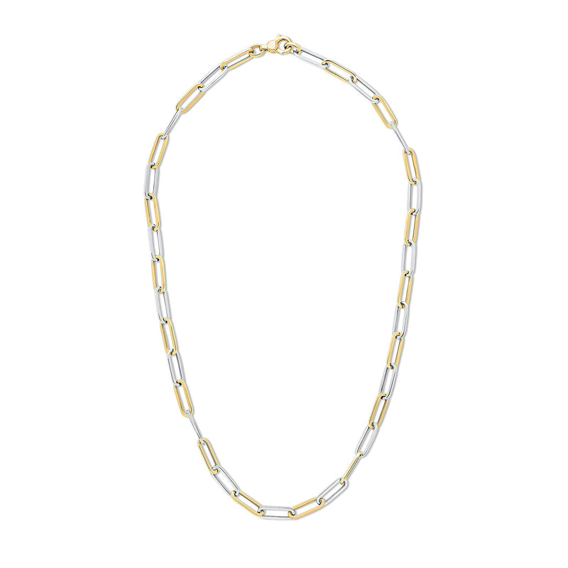 9ct Yellow and White Gold Paperchain Necklace — 18"/45cm
