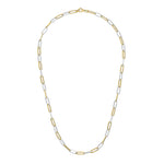 9ct Yellow and White Gold Oval Paperchain Necklace — 24"/61cm