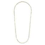 9ct Yellow and White Gold Oval Paperchain Necklace — 32"/81cm