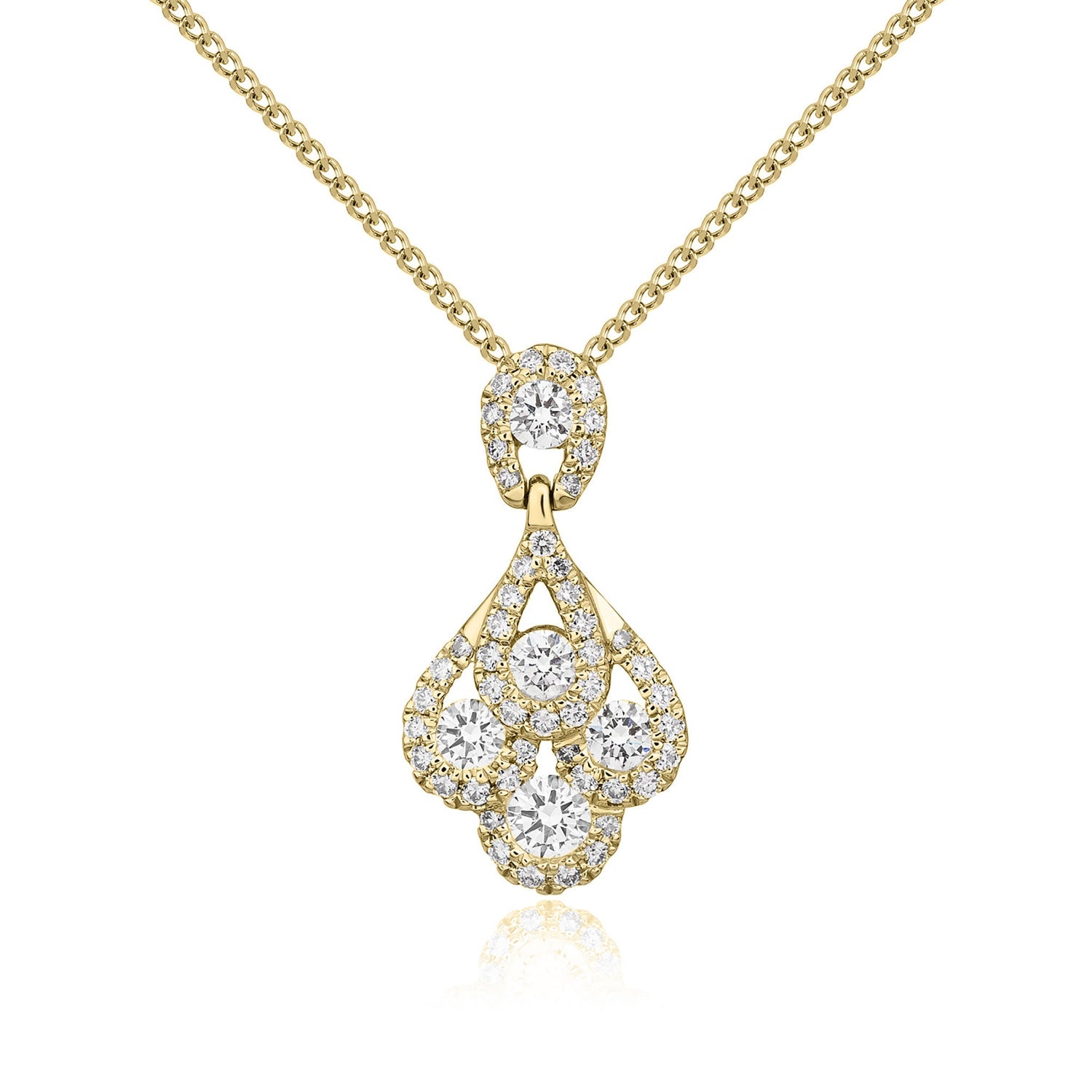 18ct Yellow Gold Natural Diamond Peacock Pendant