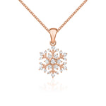 18ct Rose Gold Natural Diamond Snowflake Pendant
