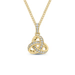 18ct Yellow Gold Diamond Grain Set Knot Pendant with Diamond Set Loop — 11mm