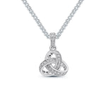 18ct White Gold Diamond Grain Set Knot Pendant with Diamond Set Loop — 11mm