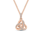 18ct Rose Gold Natural Diamond Knot Pendant with Diamond Set Loop