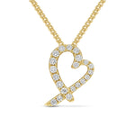 18ct Yellow Gold Round Diamond Heart Shape Slider Pendant