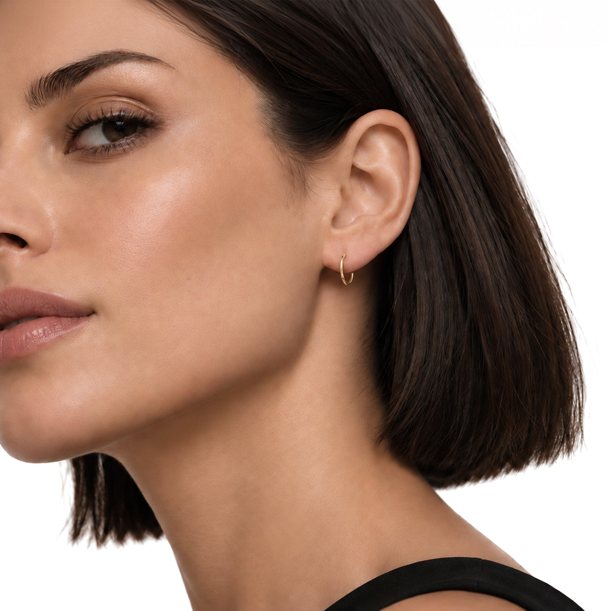 9ct Gold Square Tube Hoop Earrings with Peg and Scroll Fittings — 12mm