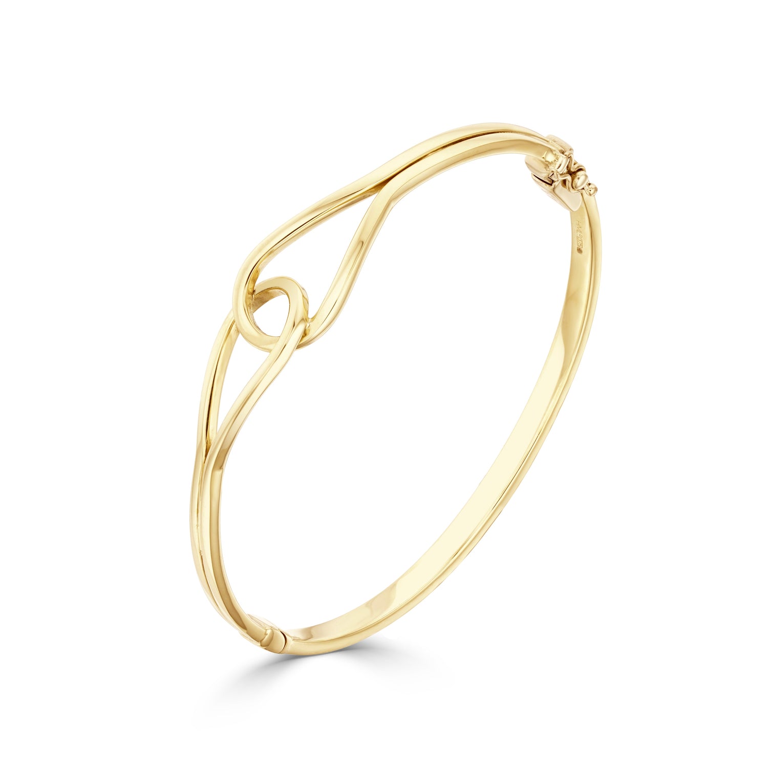 9ct Yellow Gold Polished Stirrup Hollow Hinged Bangle