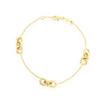 9ct Yellow Gold Polished Oval Link Bracelet — 7.25"/18.4cm