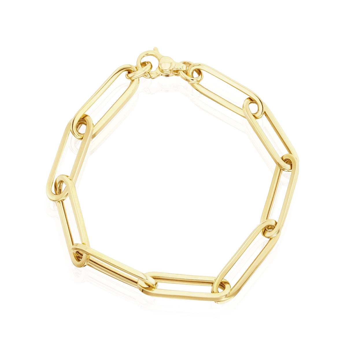 9ct Yellow Gold Paperchain Bracelet — 7.5"/19cm