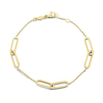 9ct Yellow Gold Polished Double Oval Link Bracelet — 7.25"/18.4cm