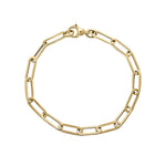 9ct Yellow Gold Oval Paperchain Bracelet — 7.5"/19cm
