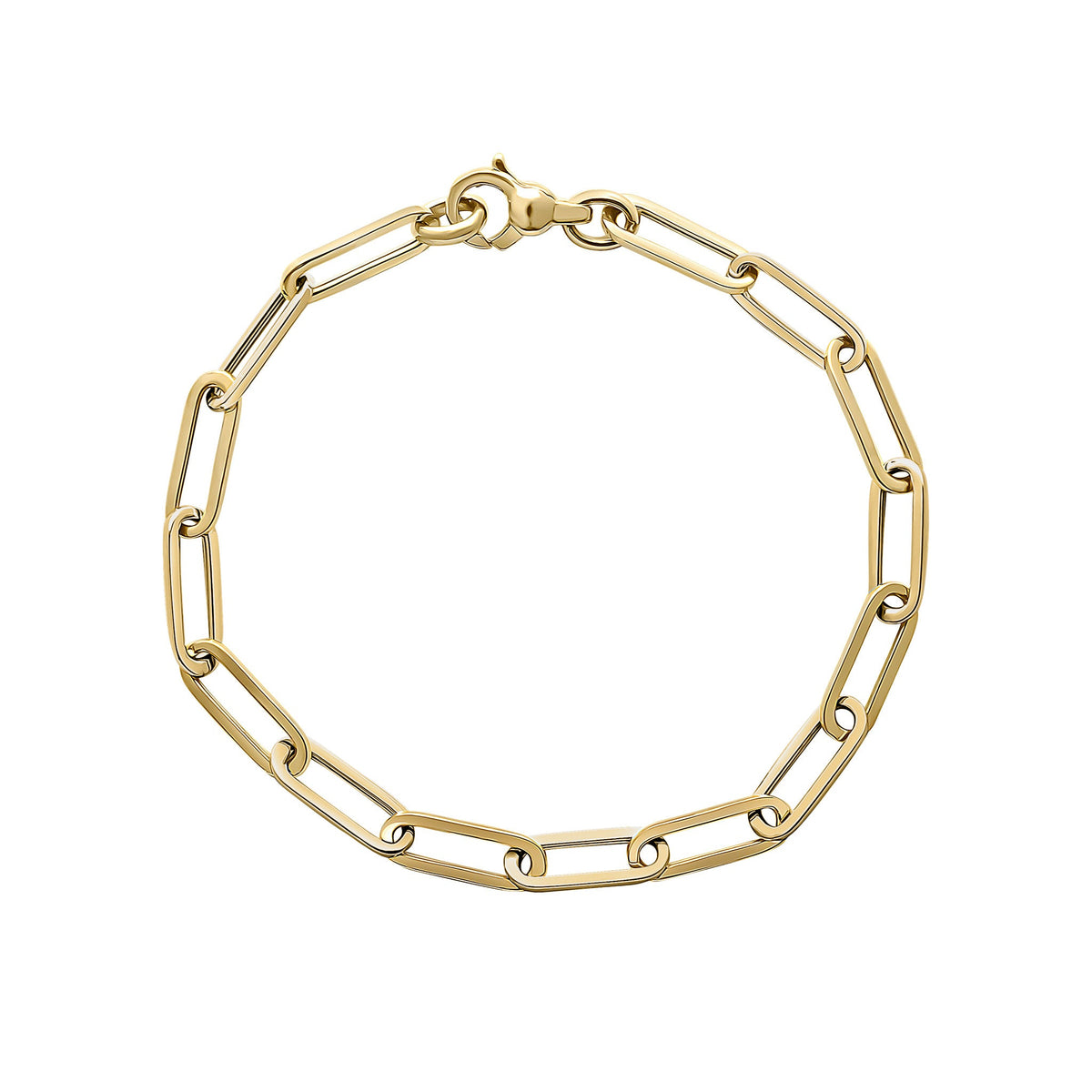 9ct Yellow Gold Oval Paperchain Bracelet — 7.5"/19cm