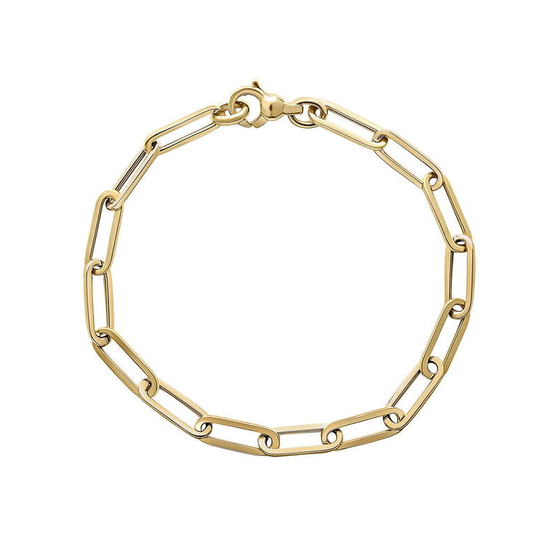 9ct Yellow Gold Oval Paperchain Bracelet — 7.5"/19cm