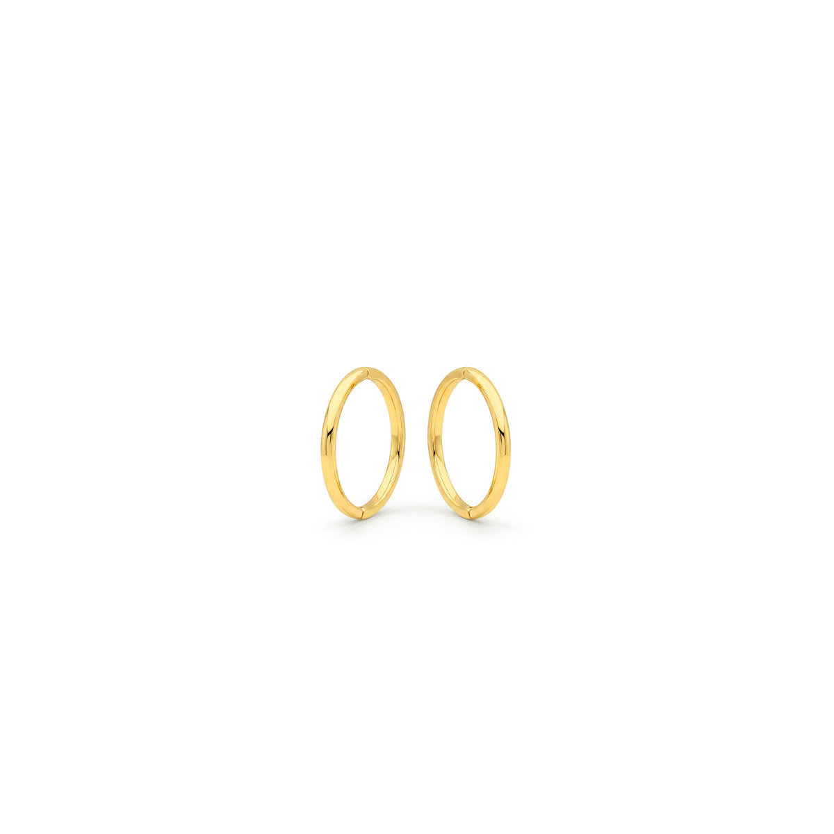 9ct Yellow Gold Hinged Sleeper Hoop Earrings — 15x1.2mm