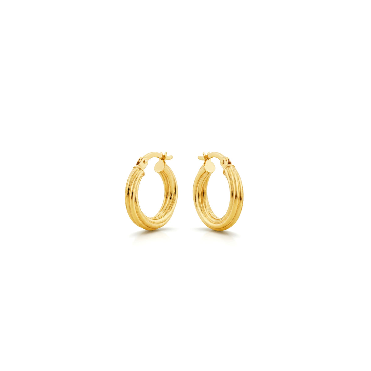 9ct Yellow Gold Twist Hoop Earrings — 16mm