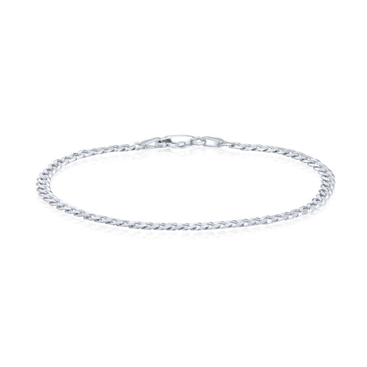 Sterling Silver Solid 3.5mm Curb Bracelet