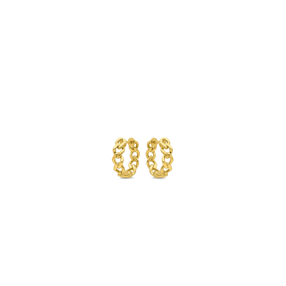 9ct Yellow Gold Curb Link Hinged Hoop Earrings