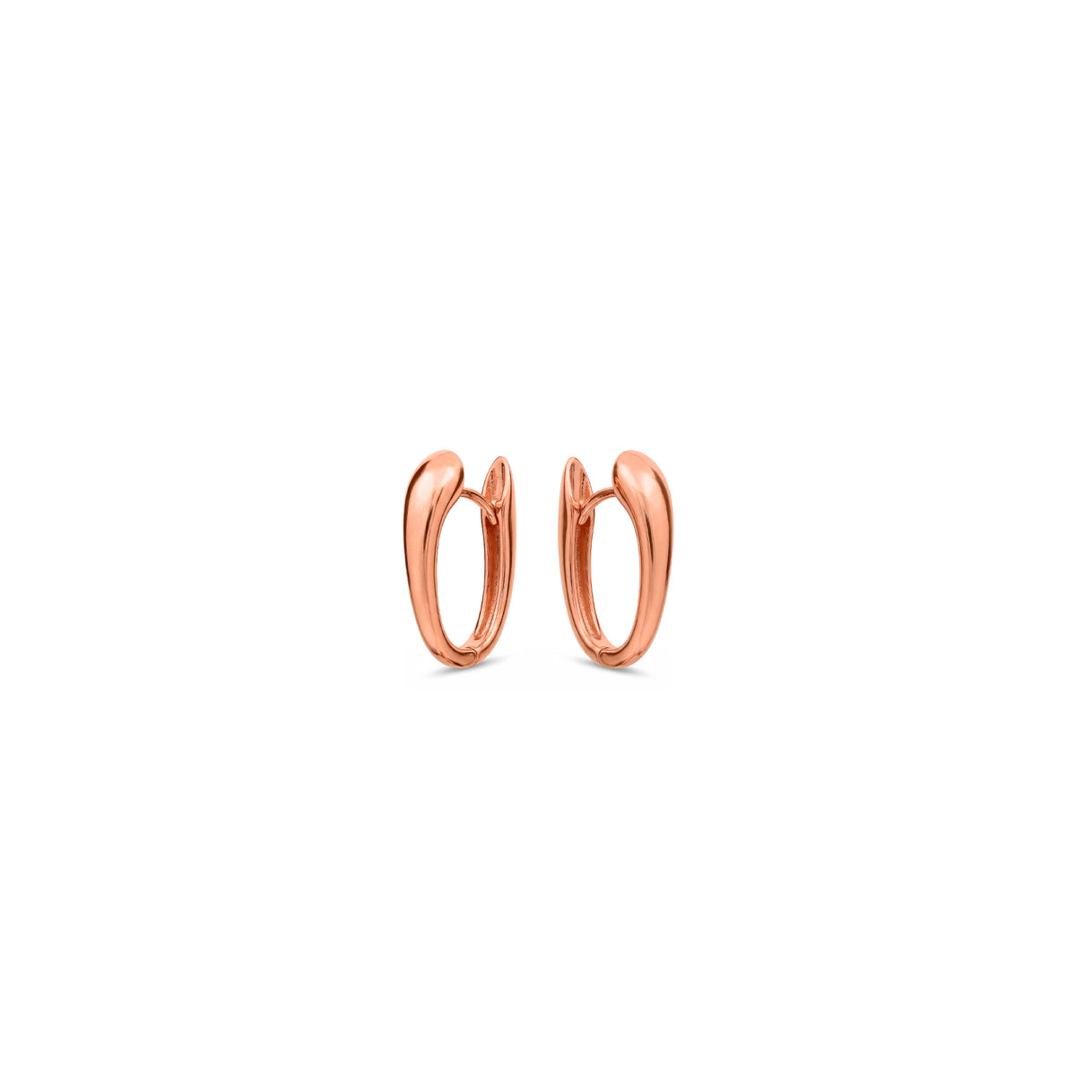 9ct Rose Gold Polished Tapered Huggie Earrings