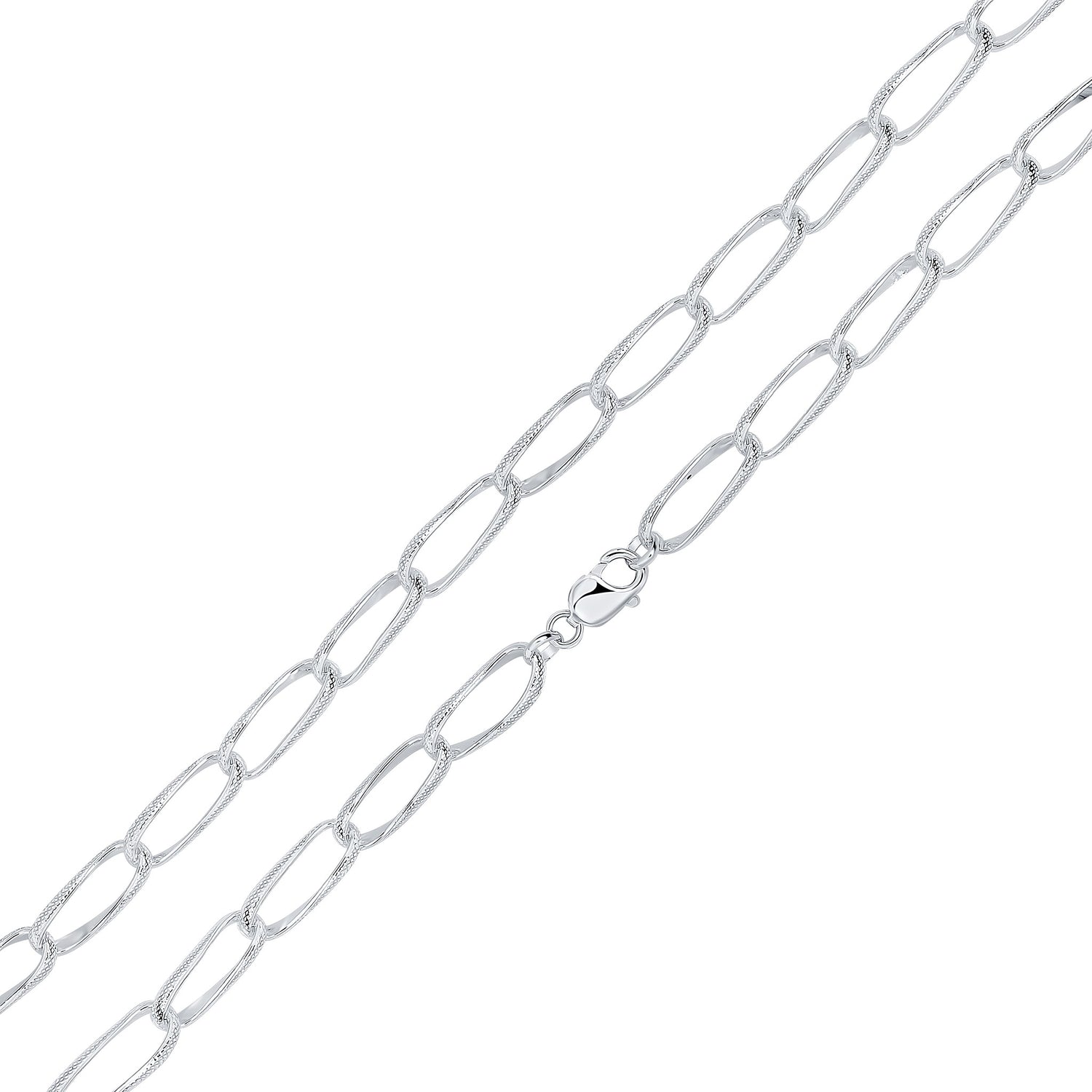 Sterling Silver Handmade Solid 10mm Loose Curb Necklace