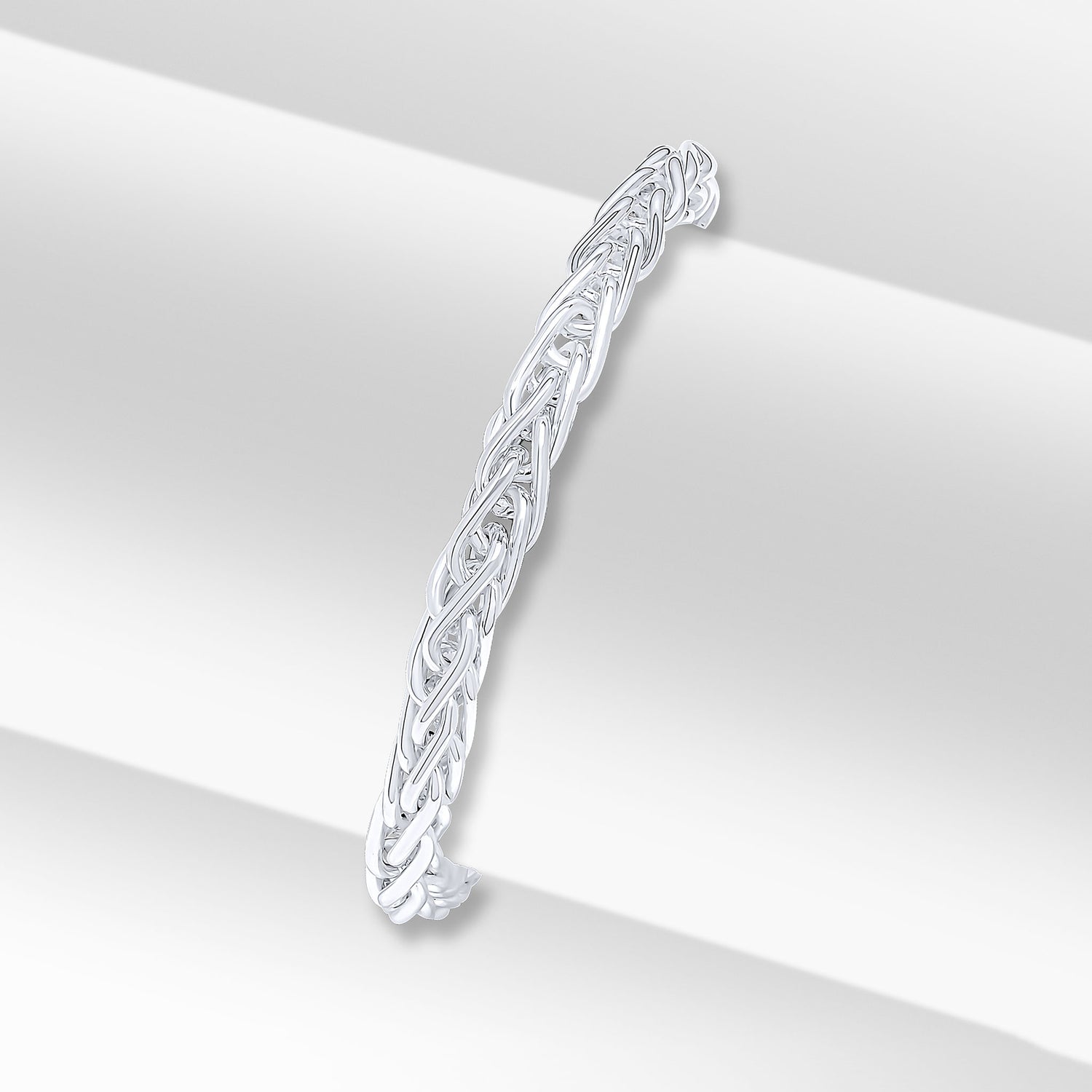 Sterling Silver Handmade Solid 5mm Spiga Bracelet