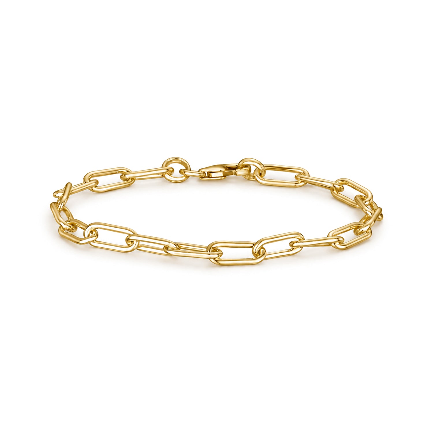 18ct Gold Vermeil 4x12mm Paperchain Link Bracelet